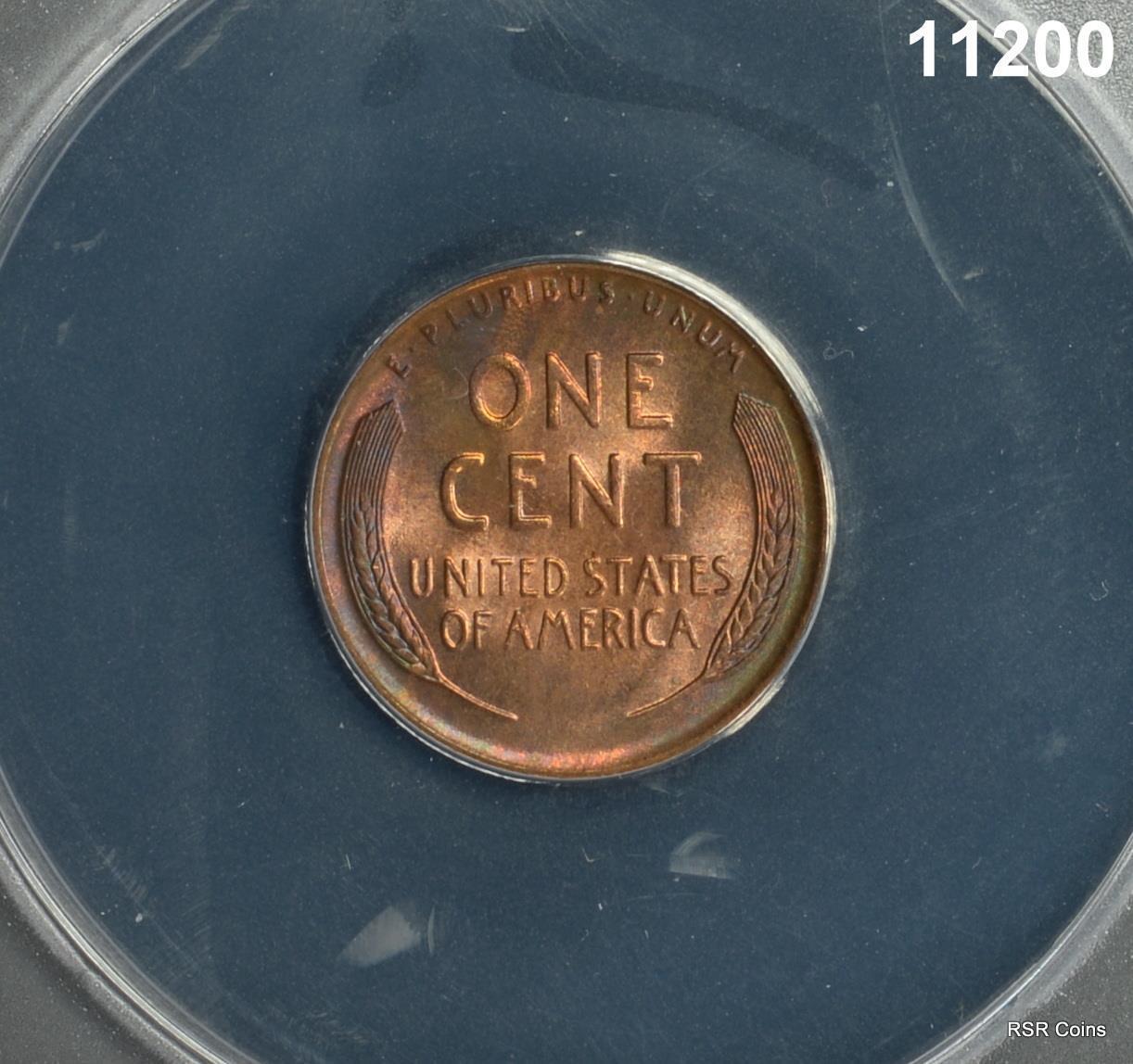 1942 D LINCOLN CENT ANACS CERTIFIED MS64 RB! #11200
