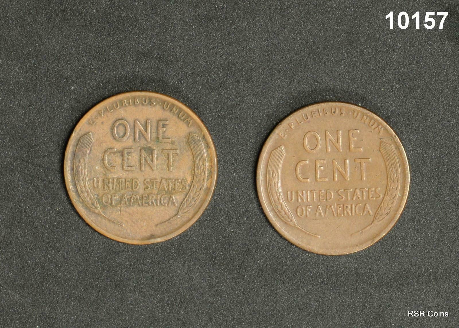 1913 AU, 1913D XF LINCOLN CENT 2 COIN LOT ORIGINAL! #10157