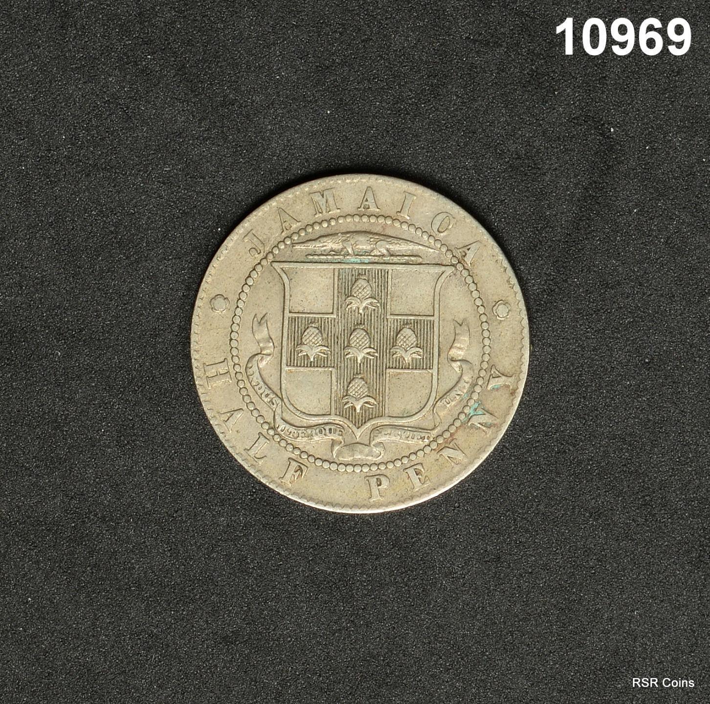 1919 JAMAICA 1/2 PENNY XF! #10969