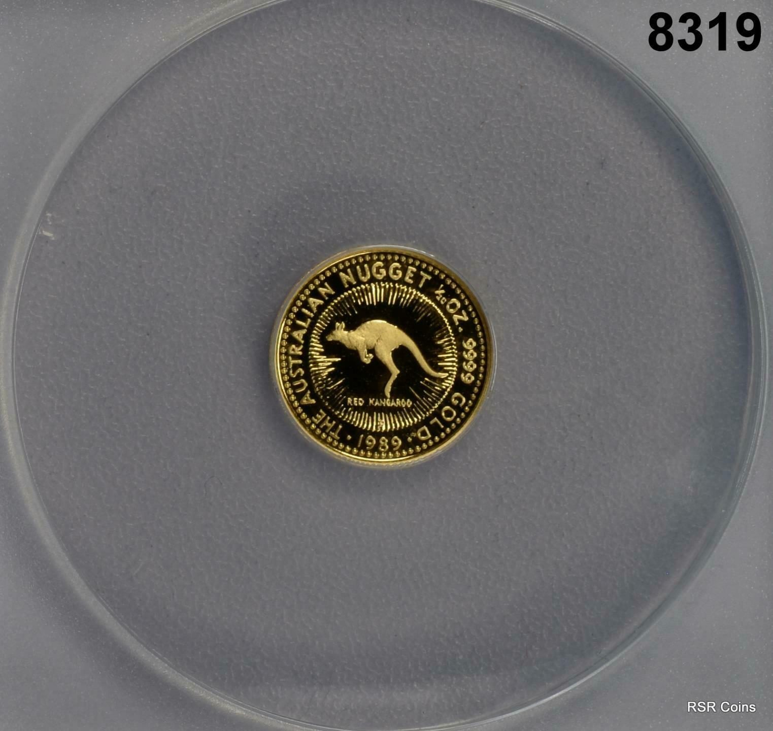 1989 P GOLD AUSTRALIA NUGGET $5 1/20TH OZ ANACS CERTIFIED PF69 DCAM #8319