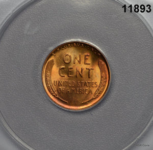 1947 LINCOLN CENT ANACS CERTIFIED MS66 RD FIRE RED #11893